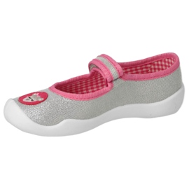 Zapato infantil befado con velcro 114X501 plateado/rosa rosado 4