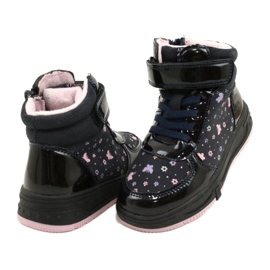 American Club Botas Americanas Botas cálidas XD66 Azul marino rosa 3