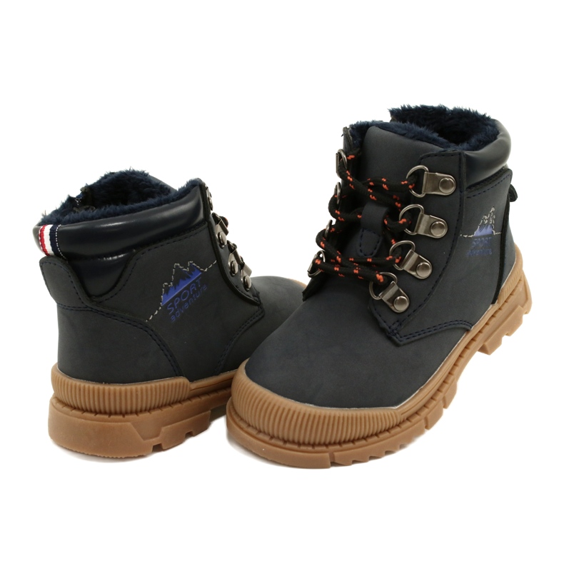 Boys 'Trappers con Fur News 22DZ23-5256 Navy Blue azul 3