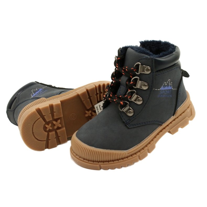 Boys 'Trappers con Fur News 22DZ23-5256 Navy Blue azul 4