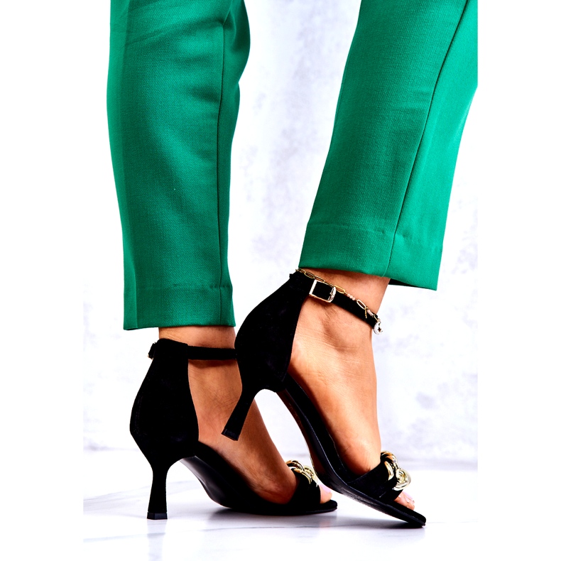 Sandalias tacón ante Laura Messi 2366 Negro 3