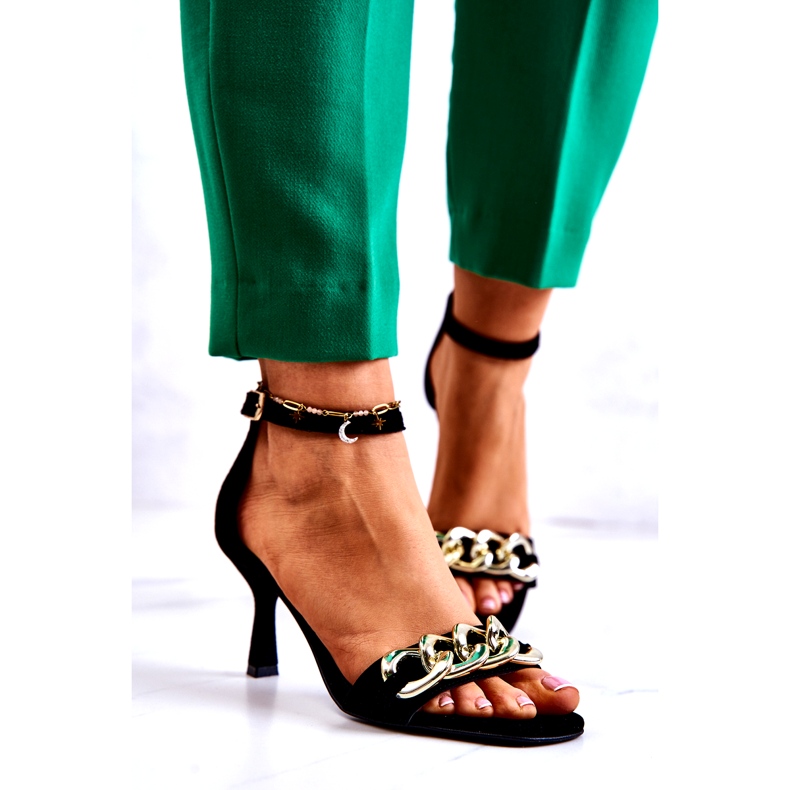 Sandalias tacón ante Laura Messi 2366 Negro 2