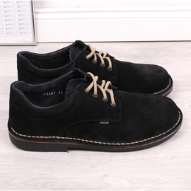 Zapatos de piel, ante para hombre, negro Gregor 1108 3
