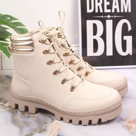 Botas de montaña para mujer, trabajadores de plataforma beige, Potocki 2
