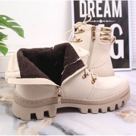 Botas de montaña para mujer, trabajadores de plataforma beige, Potocki 4