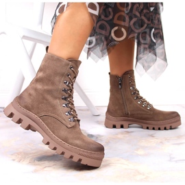 Botas de mujer, botas de ante marrón Potocki 7