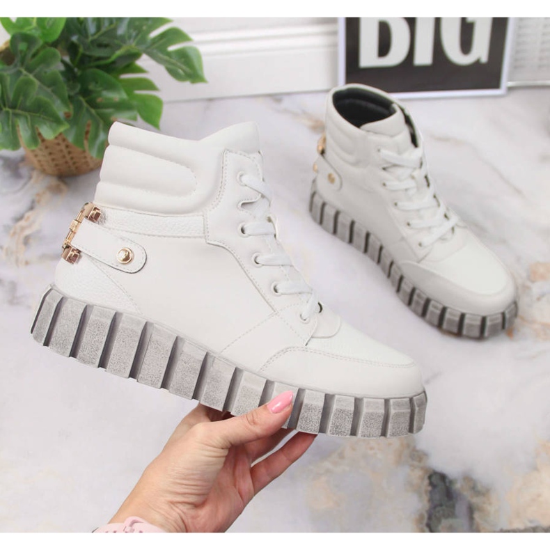 Trabajadoras de plataforma de mujer con decoración Potocki blanca blanco 1