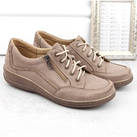 Cómodos zapatos mujer Helios piel marrón 6