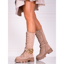 Botas de ante con cordones para mujer Botas Shelovet marrones marrón 2 Botas de ante con cordones para mujer Botas Shelovet marrones marrón 2