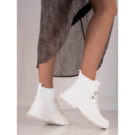 Deportivas blancas de mujer con pala alta Shelovet blanco 2