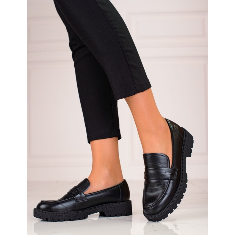 W. Potocki Mocasines clásicos de mujer con suela gruesa de Potocki negro 1 W. Potocki Mocasines clásicos de mujer con suela gruesa de Potocki negro 1