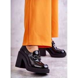 Zapatos lacados en un poste masivo de Black Jaime negro 1