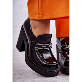 Zapatos lacados en un poste masivo de Black Jaime negro 2