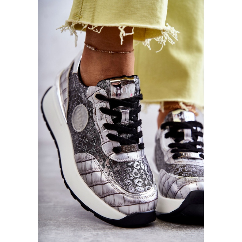 Deportivas Mujer Con Cuña GOE KK2N4083 Plata 2