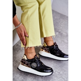 Deportivas Mujer Con Cuña GOE KK2N4085 Negras marrón negro dorado 7