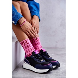 Deportivas Mujer Con Cuña GOE KK2N4081 Negro-Azul Marino 7