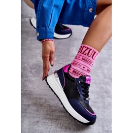 Deportivas Mujer Con Cuña GOE KK2N4081 Negro-Azul Marino 5