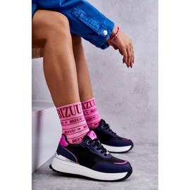 Deportivas Mujer Con Cuña GOE KK2N4081 Negro-Azul Marino 6