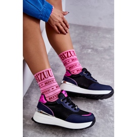 Deportivas Mujer Con Cuña GOE KK2N4081 Negro-Azul Marino 8
