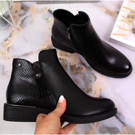 Botas mujer Botines Jodhpur piel serpiente negra Vinceza negro 1 Botas mujer Botines Jodhpur piel serpiente negra Vinceza negro 1