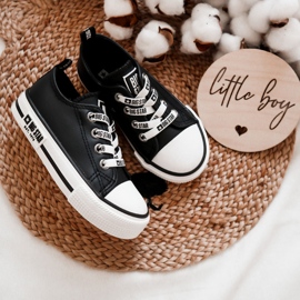 Deportivas Infantiles de Piel Big Star KK374043 Negro-Blanco 8