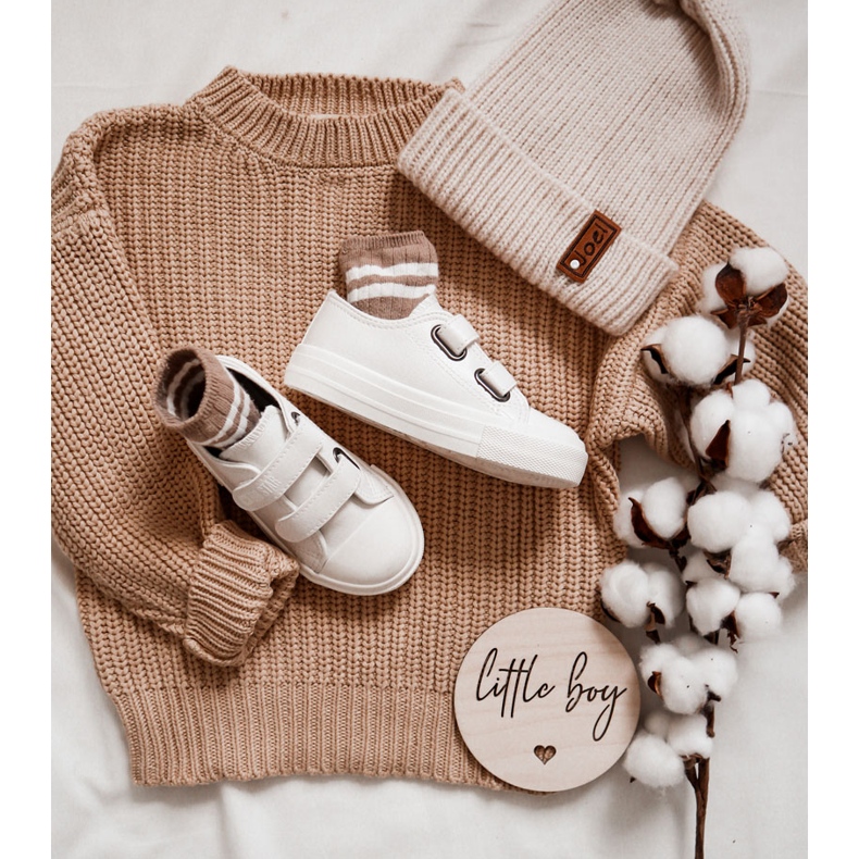 Deportivas Infantiles de Piel Con Velcro Big Star KK374093 Blanco 2