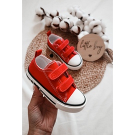 Deportivas Infantiles de Tela Con Velcro Big Star KK374082 Rojo 6