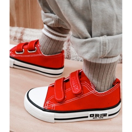 Deportivas Infantiles de Tela Con Velcro Big Star KK374082 Rojo 1