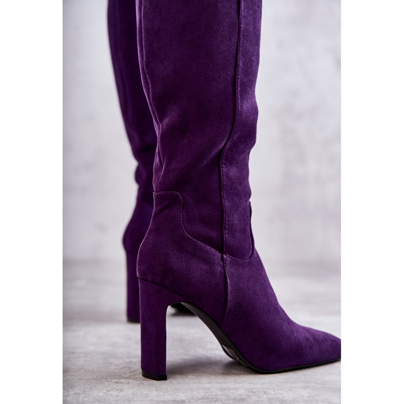 FG2 Botas De Mujer Con Tacón Hasta La Rodilla Violeta Truly Love púrpura 2