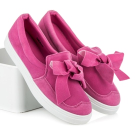 Seastar Deportivas de ante con lazo rosado 1