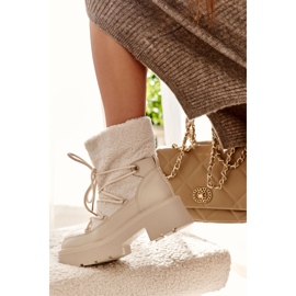 FS1 Botas De Nieve De Mujer Con Piel De Oveja Beige Sanna marrón 8