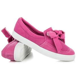 Seastar Deportivas de ante con lazo rosado 4