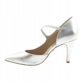 Zapatos de salón con cinturón Caprice 24402 plateado plata 3