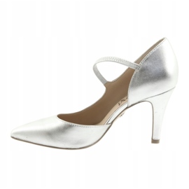 Zapatos de salón con cinturón Caprice 24402 plateado plata 4