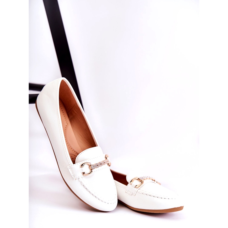 Mocasines Mujer Piel Con Adorno, Blanco 4 Mocasines Mujer Piel Con Adorno, Blanco 4