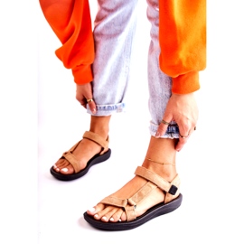 PM1 Sandalias Deportivas Mujer Ante Beige Oscuro Harris 2