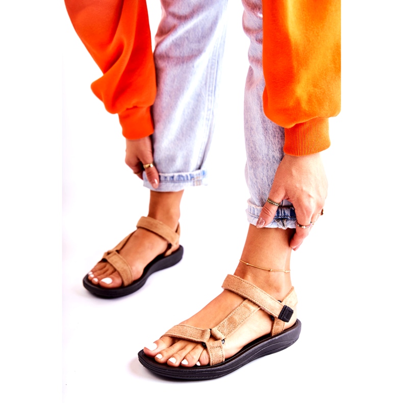 PM1 Sandalias Deportivas Mujer Ante Beige Oscuro Harris 2