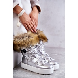 Botas de Nieve Mujer Cordones Plata Santero 9