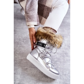 Botas de Nieve Mujer Cordones Plata Santero 5