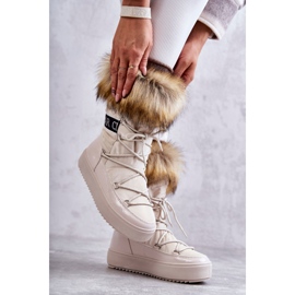FM1 Botas Nieve Mujer Cordones Beige Santero 2