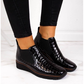 Botines charol negro serpiente Rieker 53794-01 20