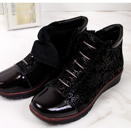 Botas insuladas de piel para mujer con estampado Filippo negro 3