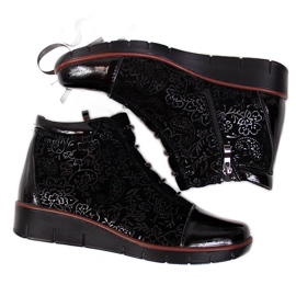 Botas insuladas de piel para mujer con estampado Filippo negro 4