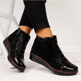 Botas insuladas de piel para mujer con estampado Filippo negro 1
