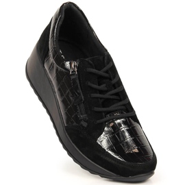 Zapatos mujer de piel con cuña T.Sokolski negro 1