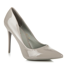 Comer Tacones lacados en gris 2