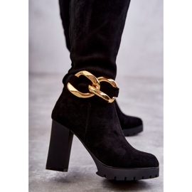 Botas negras de ante Jackson con cadena desmontable negro 4