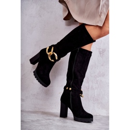 Botas negras de ante Jackson con cadena desmontable negro 6