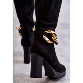 Botas negras de ante Jackson con cadena desmontable negro 3