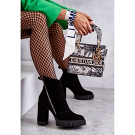 Botas De Ante De Moda En Tacón Alto Laura Messi 2509 Negro 2
